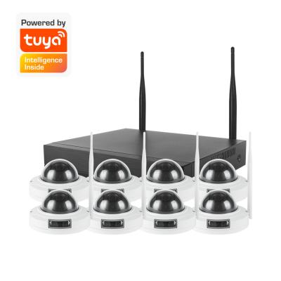 China Tuya 4CH 1080P HD WiFi NVR Kit NIGHT VISION with 4pcs 1080P 2.0MP Wireless WiFi Dome IP Camera Vandal-proof Outdoor Support P2P Onvif for sale