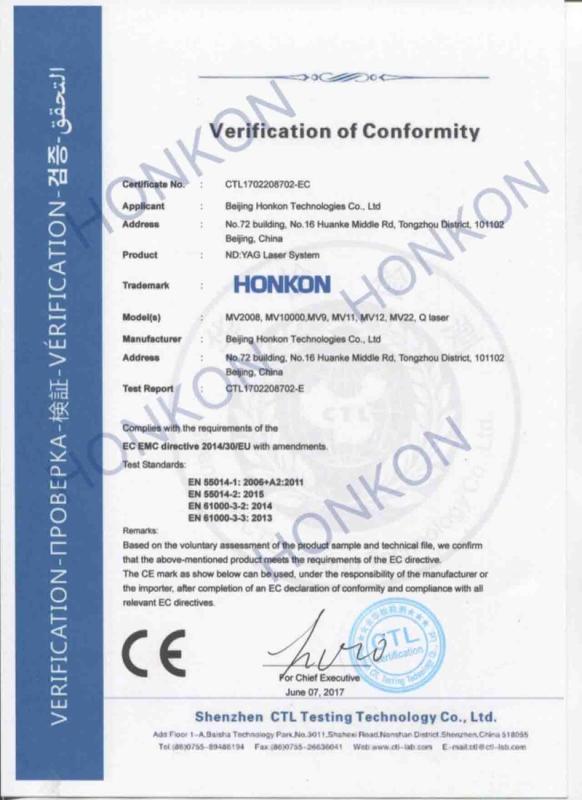 CE - Beijing Honkon Technologies Co., Ltd.