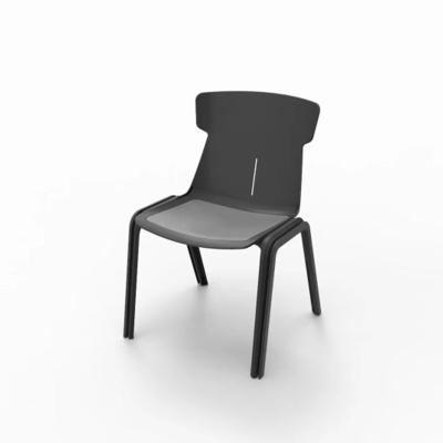 China Fashion Modern Row Solid Plastic Armless Practical Colorful Plastic Chair for sale