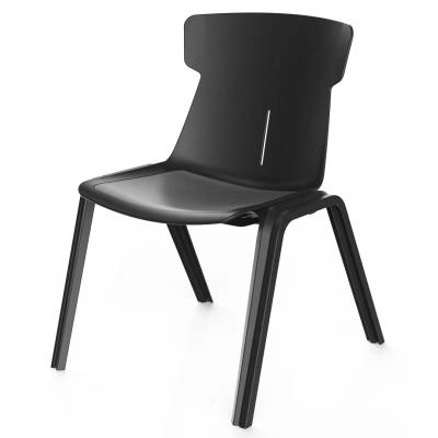 China Fashion Modern Row Solid Plastic Armless Practical Colorful Plastic Chair for sale