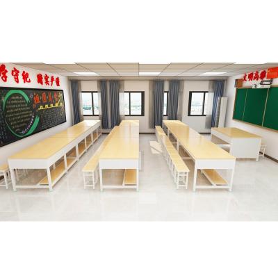 China Modern simple desk for sale the practical five-person student desk of the durable steel wood structure of the primary and secondary school students for sale