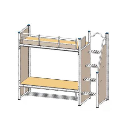 China Modern simple student dormitory staff style ladder bed high quality steel wooden bunker bed for sale