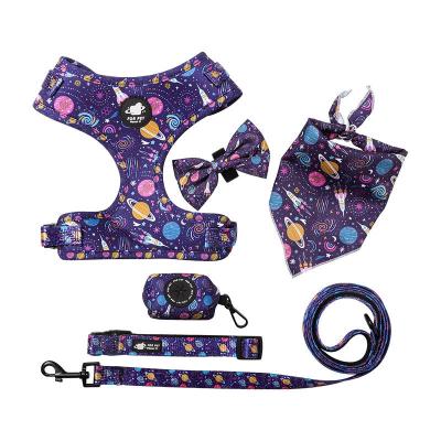 China JEWELED Most Popular Arnese Tactical Dog Harness Set Arnes Para Perros de Bandana de Mascota Collares for sale