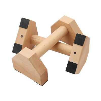 China Lifting Bar Plank Handstand Parallettes Durable Wooden Calisthenics Parallettes Beech Wood for sale