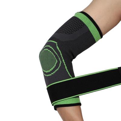 China Breathable High Elasticity Elbow Support Brace Anti-Slip Elastic Elbow Sleeve With Adjustable Strap for sale