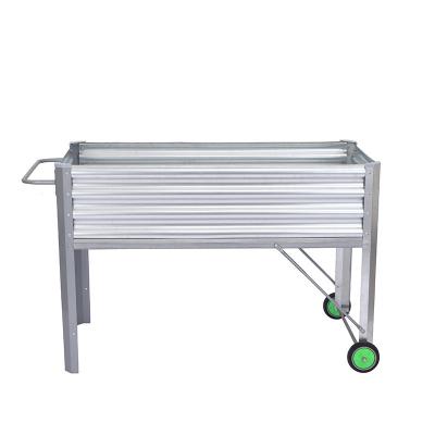 China Balcony Galvanized Raised Garden Beds With Wheels 4*2*2.6Ft Galvanized Elevated Raised Bed for sale