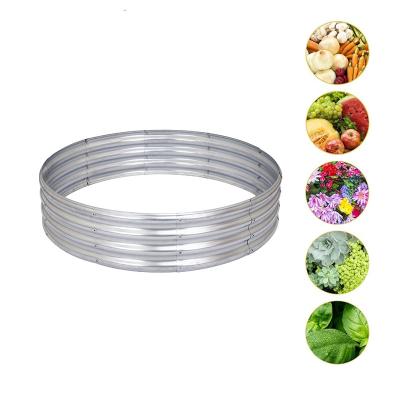 China 3*3*1 Ft Round Galvanized Raised Garden Bed Metal Raised Flower Bed Rustproof for sale