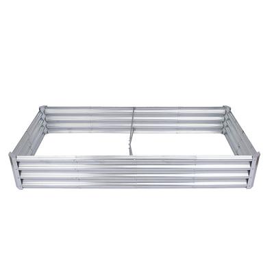 China Custom Logo Big Metal Planter Boxes Large Galvanized Steel Planter Box 8*4*2 Ft for sale