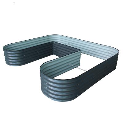 China ISO Certified U Shaped Raised Garden Bed 7*8.4*1.4 Ft  Metal Raised Flower Bed for sale