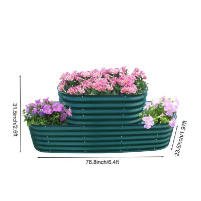 China 6.4*2.6*2 Ft Dark Green Raised Garden Bed Outdoor For Vegetable Raised Garden Beds For Flower Garden Planter Box for sale