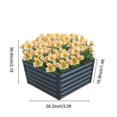 China 3.2x3x1.4 Ft Double Layer Galvanized Metal Planters Outdoor Open Base for sale