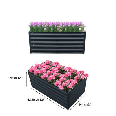 China DIY Galvanized Metal Raised Beds For Vegetables 3.5*2*1.4 Ft  Dark Grey for sale