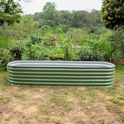 China Sturdy Galvanized Metal Planter Boxes 7.9*2*1.4 Ft For Outdoor Gardening And Planting for sale