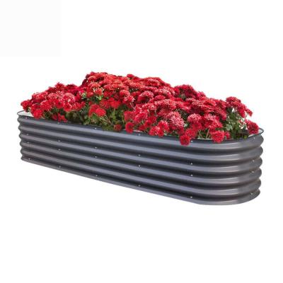 China Custom Logo Galvanized Raised Flower Beds For Outdoor Plants With Safety Edging Stock Tanks for sale