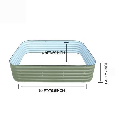 China Ruggedized Galvanized Metal Garden Planters  Easy Assembly High Durability for sale