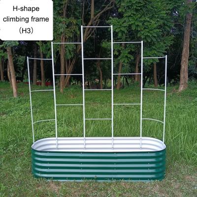 China 6.5ft*6ft  Cucumber Metal Trellis  For Raised Bed Metal Garden Trellis  Ivory White for sale