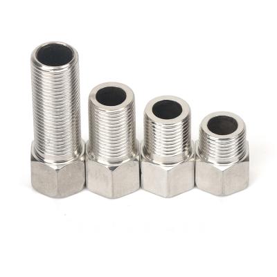 China 201 304 Male Female Hex Long Extension Water Pipe Joint Extension Fitting Stainless Steel Pipe Fitting SUS Threads for sale