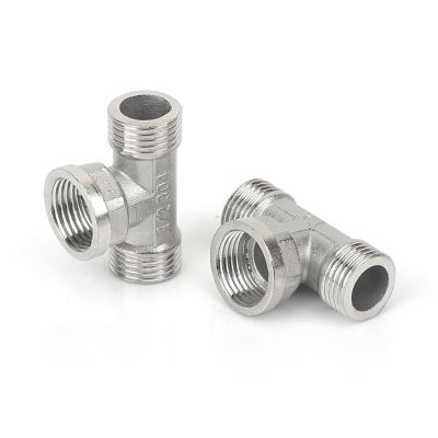 China 304 Hose Tee SUS Fit Male Stainless Steel 201 And Female Threads Water Plumbing Hose Tee Fit Equal For Water for sale