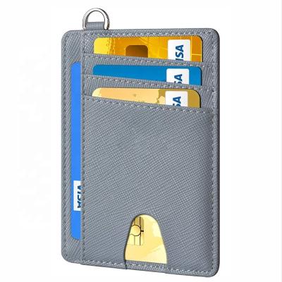 China High Quality Fashion Rfid Blocking Genuine Leather Card Holder With 7 Card Slots For Men for sale