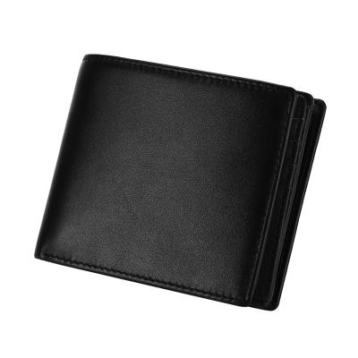 China 100% Anti-thef Real Cowhide RFID Wallet RFID Leather Triple Coin Purse Wallet For Man for sale