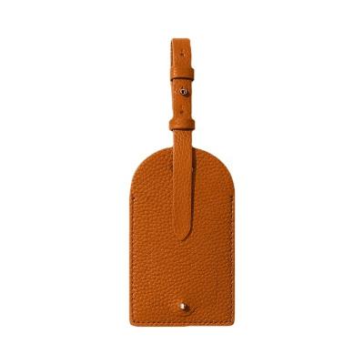 China Wholesale Various Color Pebble Top Check-In Disc Grain Leather Travel Luggage Tags for sale