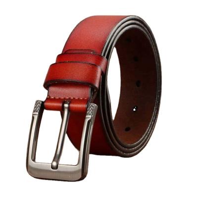 China Gift OEM Fashion Style Alloy Buckle Adjustable Genuine Vegan Leather Belt For Men for sale