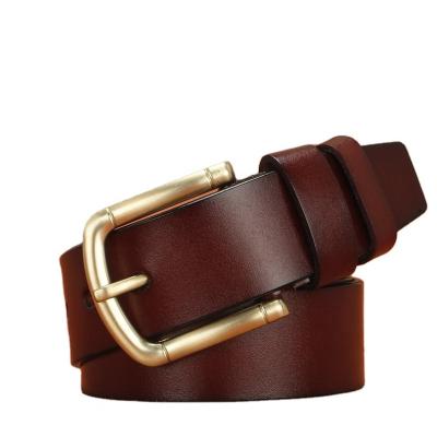 China 2022 Gift Luxury Genuine Split Leather Belt With Zinc Alloy Pin Buckle For Men for sale