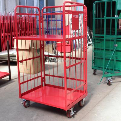 China trolley trolley 3 roll cage trolley hot sale cage trolleys/cages/packs and sided folding GREEN roll rolls for sale