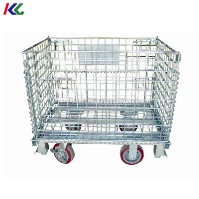 China 1200*1000*890mm Collapsible Steel Wire Mesh Pallet Cages For Transportation for sale