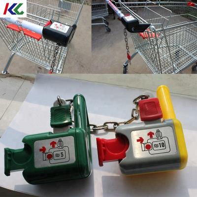 China Unveiling Metal Shopping Trolley Shopping Trolley Coin Lock In German Style for sale