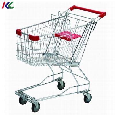 China Unfolding Supermarket Metal Shopping Cart , Supermarket Shopping Trolley With Seat By Rotomolding for sale