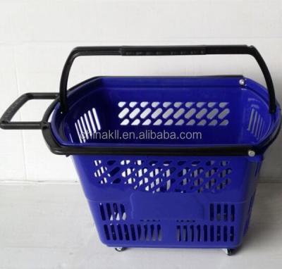 China 1) Supermarket 2)shops supermarket shopping cart plastic shopping basket on wheels for sale