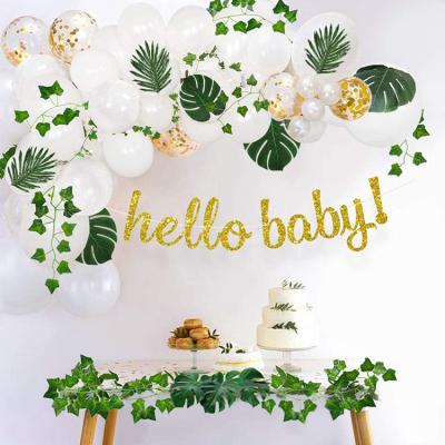 China Eco-Friendly Disposable Balloon Garland Arch Nicro Jungle Safari Woodland Backdrop Theme Baby Shower Wedding Decoration Kit for sale