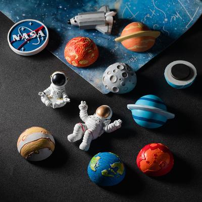 China Space Theme Planet Eco-friendly Creative Astronaut Cartoon Nicro 3D Sticker Magnetic Fridge Magnet for sale