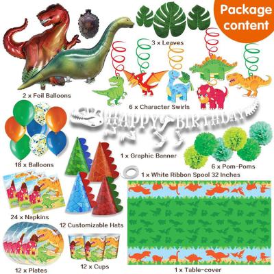 China Eco-friendly Materials Nicro Dinosaur Urassic World Park T Rex Birthday Balloons Party Decorations Small Set For Boy for sale