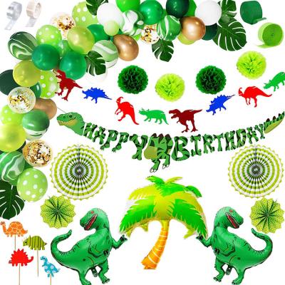 China Eco-friendly Materials Nicro Dinosaur Jungle Theme Balloon Banner Garland Party Decorations Boys Toddlers Boys for sale