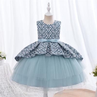 China Wholesale Breathable Floral Patchwork Ruffled Ruffled Prom Dress Girl's Tulle Kids Dress Girl's Dresses Birthday Party for sale