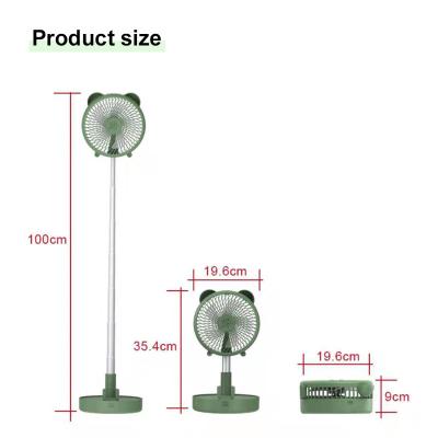 China Extendable and Box Running 12 Hours Bon Voyage Mini Portbale Fan with Chargeable Battery Camping and Home Use 4 Modes Cooling Standing Fan Stretch to 97CM for sale