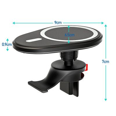 China Air Vent in Car Boat 15W Car Ready Mount Magsafing Wireless Charger for iphone 12 for sale