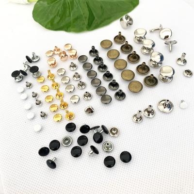 China Cap Viable Brass Iron Hardware Double Round Rivet Rivet Fast Punk Rock Leathercraft for sale