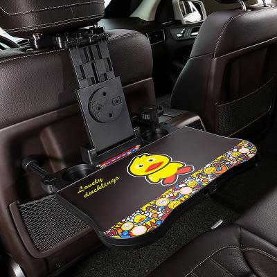 China Safety Car Laptop Desk Organizer Foldable Backseat Stand Food Eating Tray Accessories Holder for sale