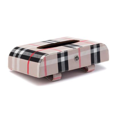 China non-toxic & 2022 Modes Car Sun Visor Tissue Paper Box Napkin Box Lid Non-slip Leather Behind Door Custom Logo Car Tissue Paper Box Holder for sale