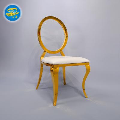 China SAN DUN Wholesale Gold Wedding Stainless Steel Chair Hotel Furniture en venta