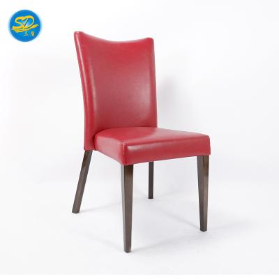 China SAN DUN American Style Dining Solid Wooden Leather Chair With Good Quality for sale