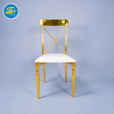 China Luxury High Back Dining Chair Gold Stainless Steel With Modern metal for Hotel Furniture zu verkaufen