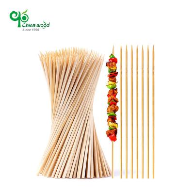 China Biodegradable natural round china barbecue food grade bamboo kebab sticks easily cleaned for sale for sale