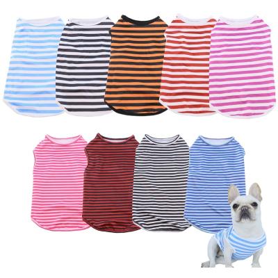 China Sustainable 2022 New Spring Summer Clothes For Dogs Cats Invest Pet Striped Vest Slim Puppy Clothes Pet Product Wholesale for sale