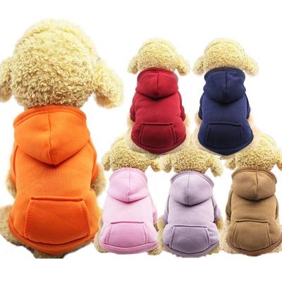 China Viable Wholesale Fashion Dog Hoodies Puppy Clothes Solid Color Plus Size Velvet Warm Multi Color Clothes For Dog Cat Pet Supplies for sale