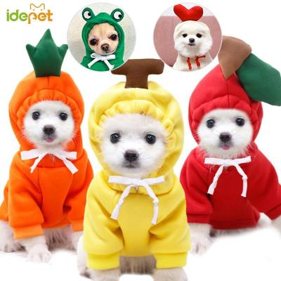 China Cute Stocked Dog Clothes Fruit Dog Coat Cat Hoodies Fleece Pet Dogs Costume Jacket For Pet Warm French Bulldog Chihuahua Cat Sweater for sale