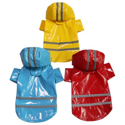 China Pu Pet Viable Small Dog Raincoat Reflective Raincoats For Dogs Hooded Raincoat Overalls For Medium Small Pet Clothes Teddy for sale